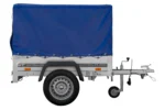 Anhänger 150 KIPP 150×106 cm [mit blauer Hochplane, Hochspriegel und Stützrad] – Bild 9