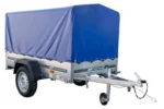 Anhänger Garden Trailer 200 KIPP 200×106 cm 750 kg [mit Hochspriegel, blauer Hochplane und Stützrad]-Neu – Bild 8
