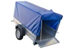 Anhänger Garden Trailer 200 KIPP 200×106 cm 750 kg [mit Hochspriegel, blauer Hochplane und Stützrad]-Neu – Bild 13